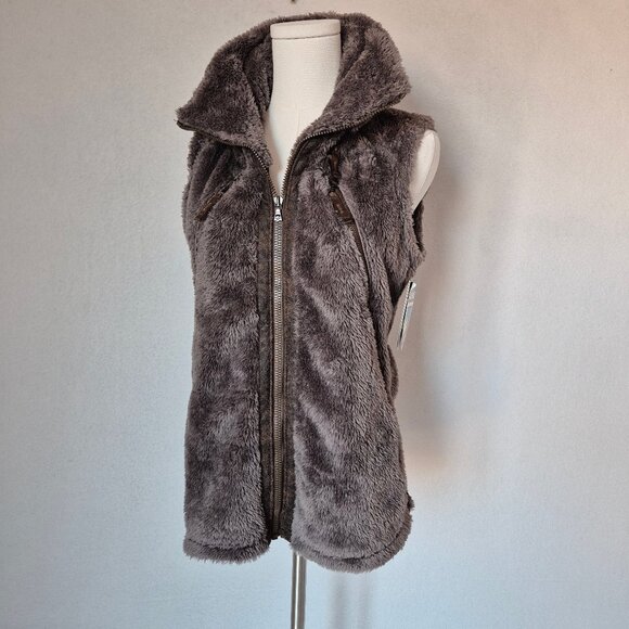 NWT KUHL Flight Vest Mid-Weight Italian Fleece Stowaway Hood Breen - Picture 8 of 16